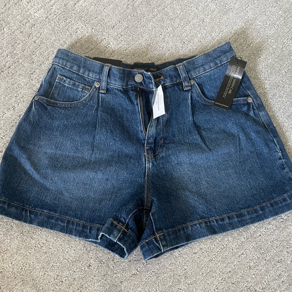 High Rise Denim Shorts